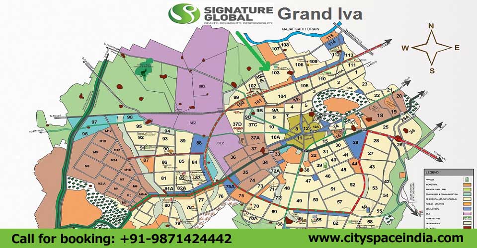 Check Signature Global Grand Iva Sector 103 Gurgaon Location Map